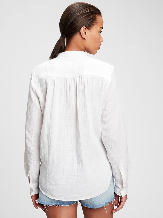 Image number 2 showing, Gauze Button-Front Shirt