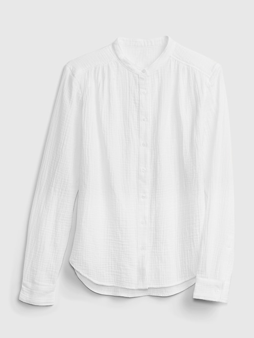 Image number 6 showing, Gauze Button-Front Shirt