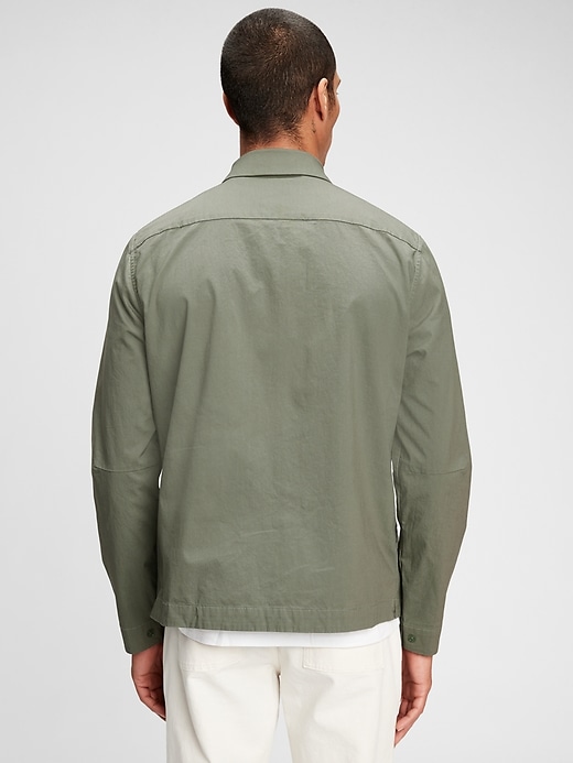2 of 8 showing, with the color succulent green of product Canvas Shirt Jacket