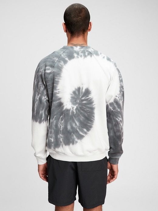 2 of 8 showing, with the color black white tie dye of product French Terry Tie-Dye Crewneck Sweatshirt