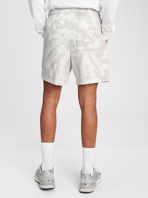 2 of 8 showing, with the color gray tie dye of product French Terry Tie-Dye Shorts