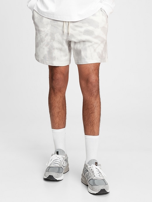 1 of 8 showing, with the color gray tie dye of product French Terry Tie-Dye Shorts