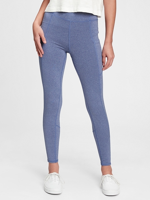 1 of 8 showing, with the color larkspur of product GapFit Teen Sky High Leggings