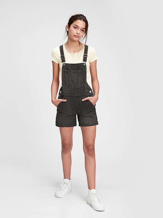 1 of 8 showing, with the color black wash of product Teen Black Denim Shortall