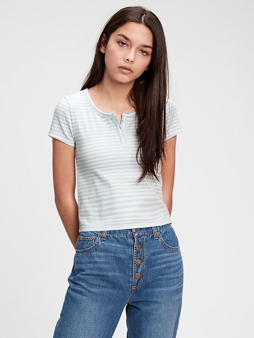 Image number 5 showing, Teen Cropped Henley T-Shirt