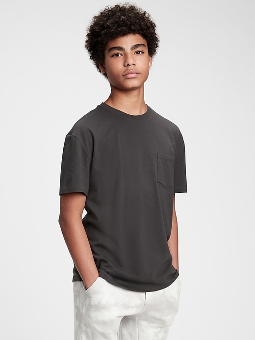 Image number 1 showing, Teen 100% Organic Cotton Pocket T-Shirt