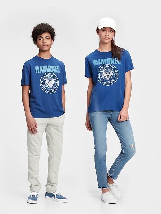 1 of 8 showing, with the color atlas blue of product Teen &#124 Ramones Graphic Recycled Polyester T-Shirt