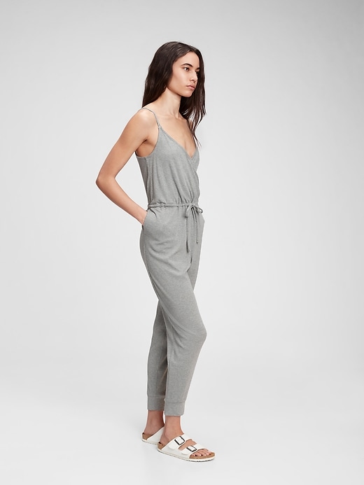 1 of 8 showing, with the color medium grey of product Ribbed Jumpsuit