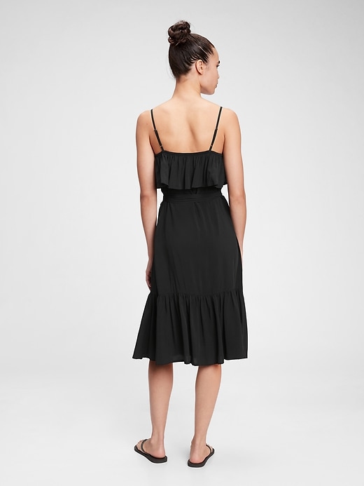 2 of 8 showing, with the color true black of product Ruffle Cami Dress