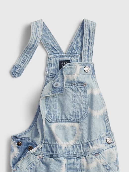 Image number 3 showing, Toddler Denim Tie-Dye Heart Shortalls with Washwell&#153