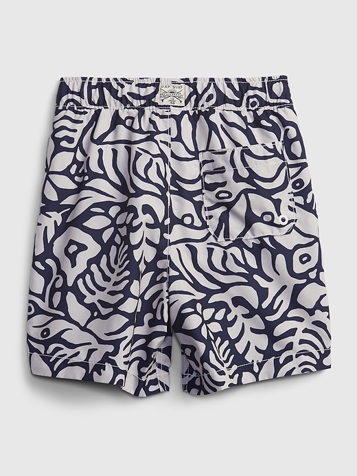 2 of 8 showing, with the color hibiscus of product Kids 100% Recycled Polyester Floral Swim Trunks