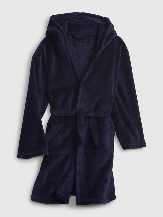 1 of 8 showing, with the color dark night of product Kids Fuzzy Robe