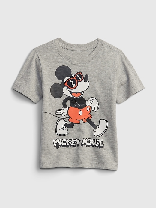 1 of 8 showing, with the color light heather gray of product babyGap &#124 Disney Mickey Mouse 3D Flippy Graphic T-Shirt