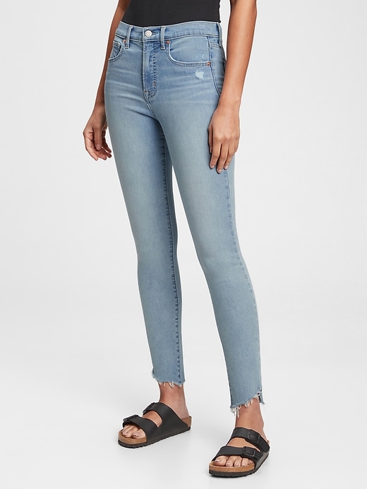 high rise true skinny jeans with washwell