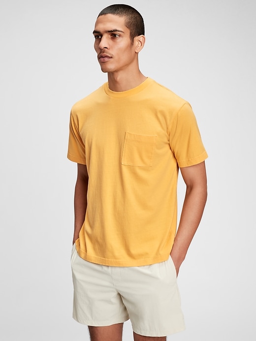 1 of 8 showing, with the color gold wash of product The Gen Good Pocket T-Shirt