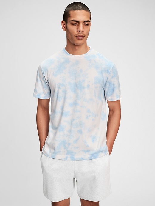 1 of 8 showing, with the color orange desert flower of product 100% Organic Tie-Dye T-Shirt