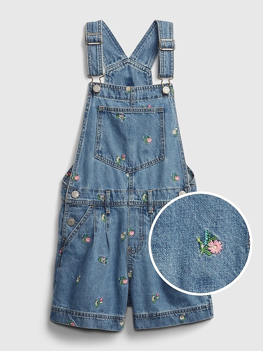 1 of 8 showing, with the color tiny floral of product Kids Floral Shortalls