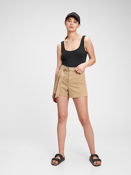 Image number 6 showing, 4" High Rise Belted Shorts