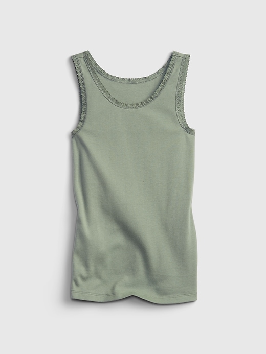 View large product image 1 of 1. Kids Lace Trim Tank Top