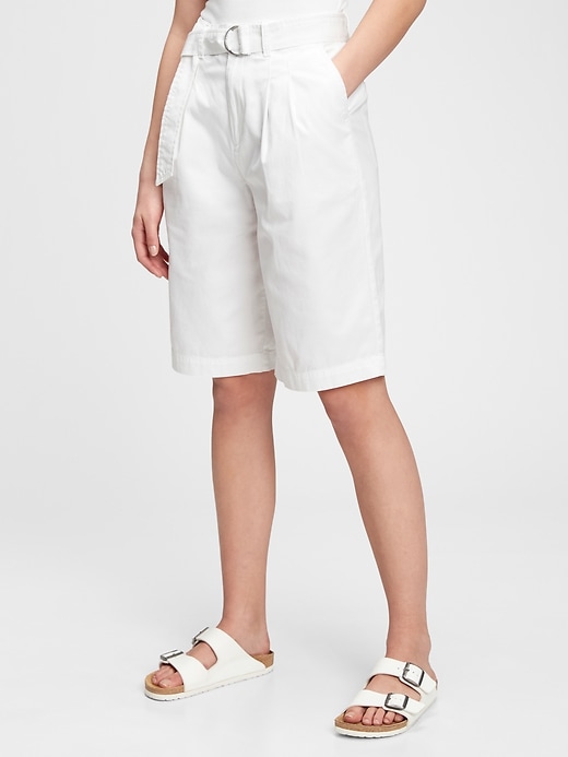 Image number 7 showing, High Rise Belted Bermuda Shorts