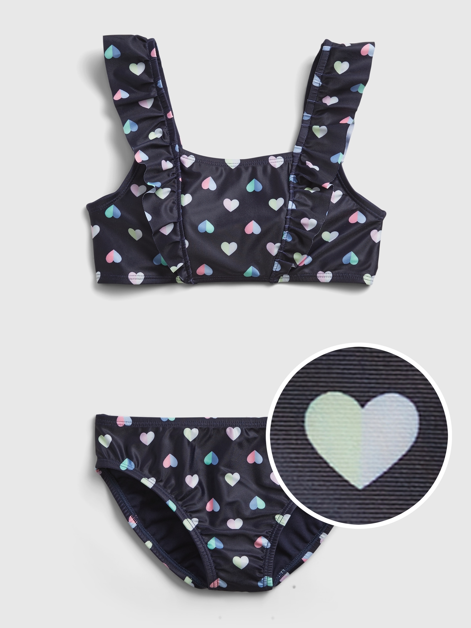 Kids Recycled Heart Swim Bikini Two Piece
