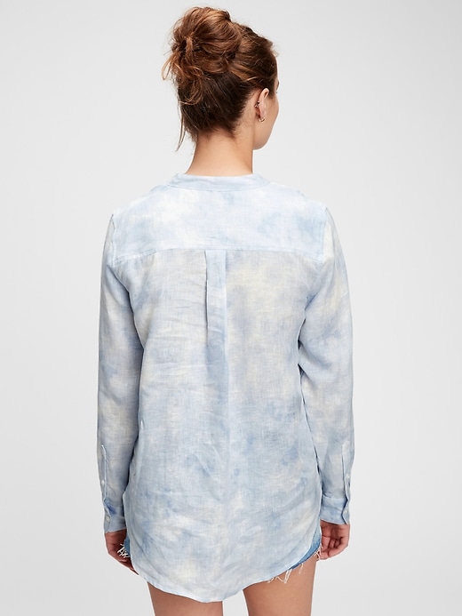 Image number 2 showing, Tie-Dye Linen Popover Shirt