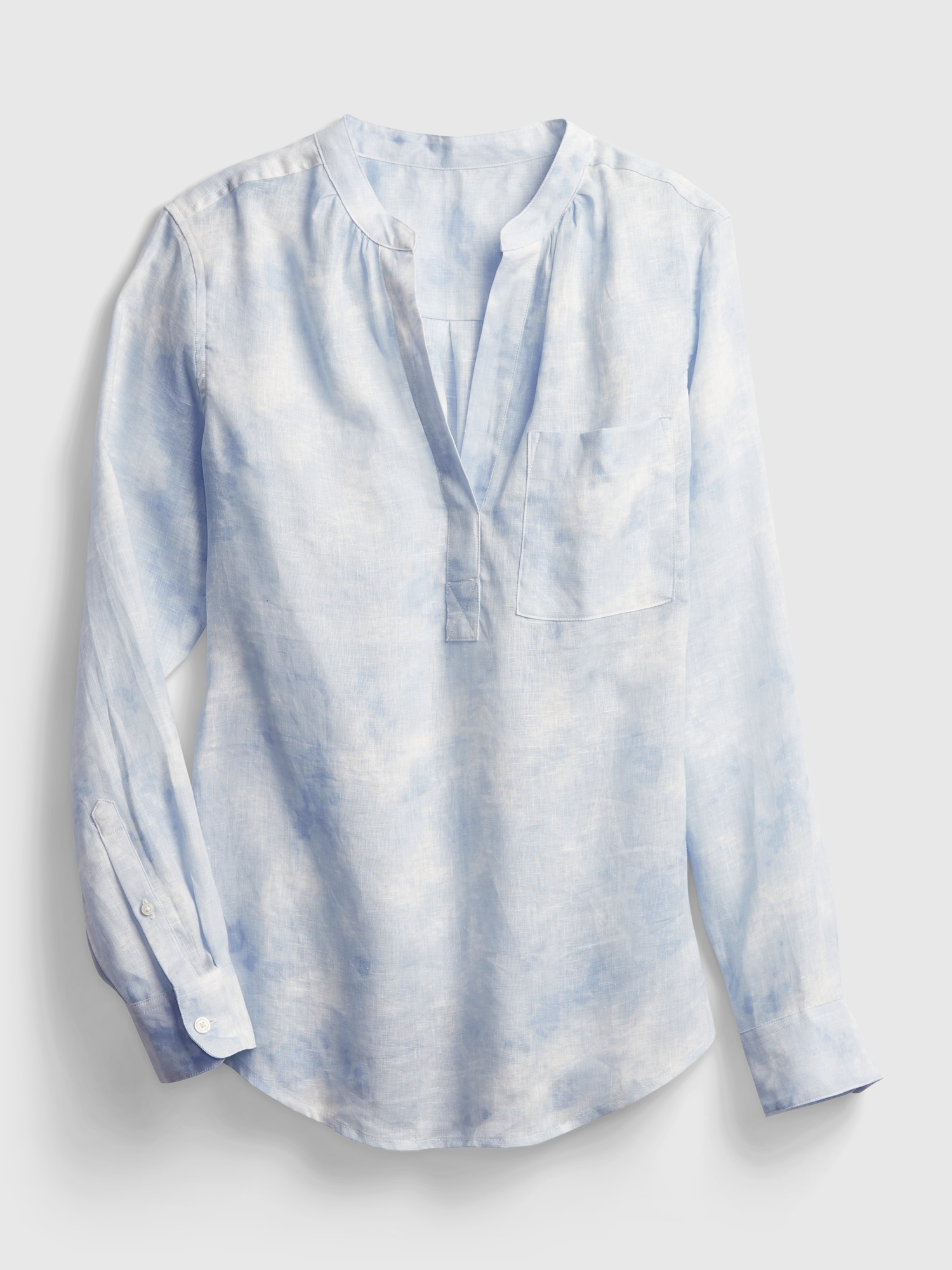 TieDye Linen Popover Shirt Gap