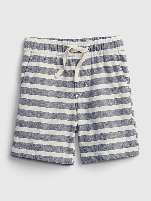 1 of 8 showing, with the color blue shade of product Toddler Linen Shorts with Washwell™