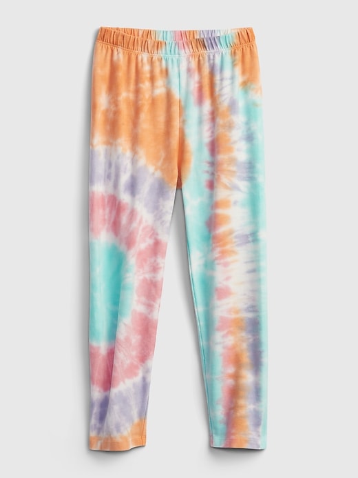 1 of 8 showing, with the color radial tie dye of product Kids Print Crop Leggings in Stretch Jersey