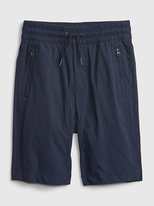 1 of 8 showing, with the color tapestry navy of product Kids Pull-On Hybrid Shorts with QuickDry.
