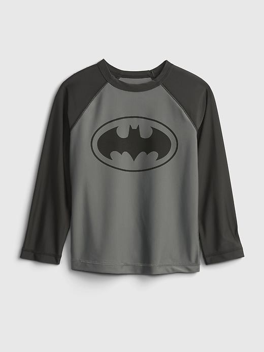 1 of 8 showing, with the color new shadow gray of product babyGap &#124 DC™ Batman Recycled Swim Rash Guard