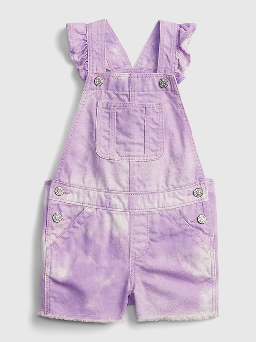 1 of 8 showing, with the color purple tie dye of product Toddler Tie-Dye Denim Shortalls
