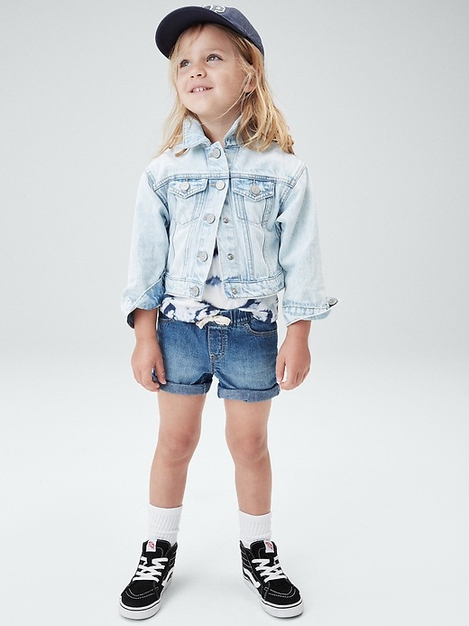 Image number 4 showing, Toddler Denim Pull-On Shorts with Washwell&#153