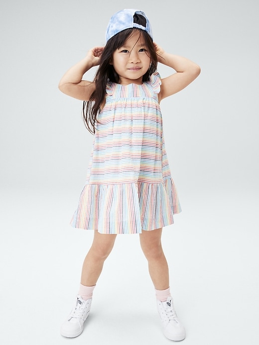 Image number 4 showing, Toddler Rainbow Stripe Dress