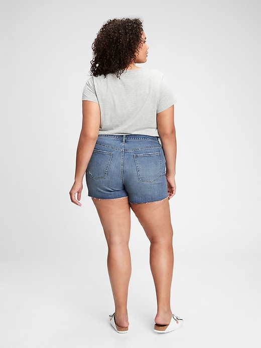 Image number 7 showing, 4'' High Rise Button-Fly Denim Shorts With Washwell