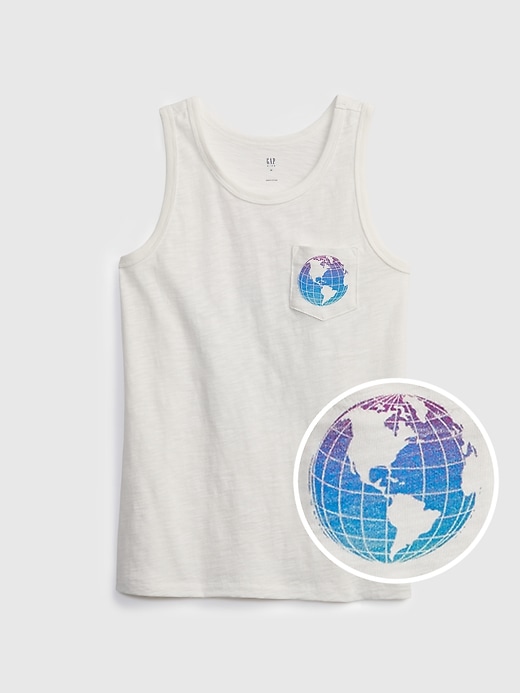1 of 8 showing, with the color new off white of product Kids Graphic Tank Top