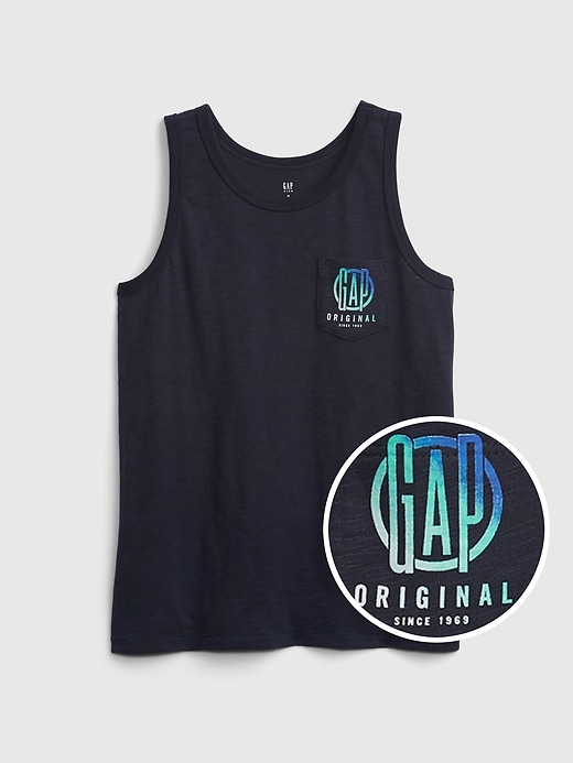 1 of 8 showing, with the color blue of product Kids Graphic Tank Top