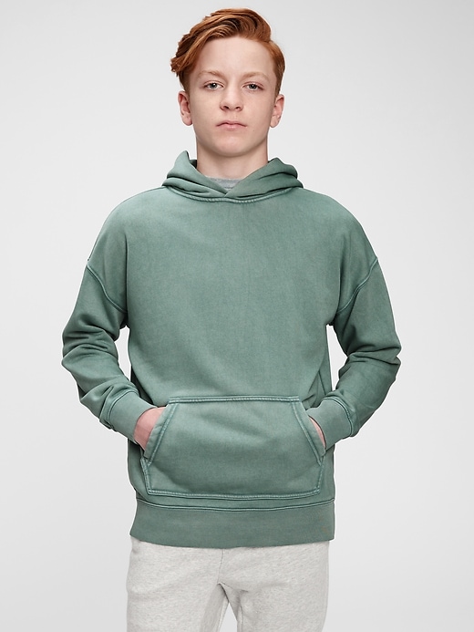 1 of 8 showing, with the color district green of product Teen Knit Hoodie