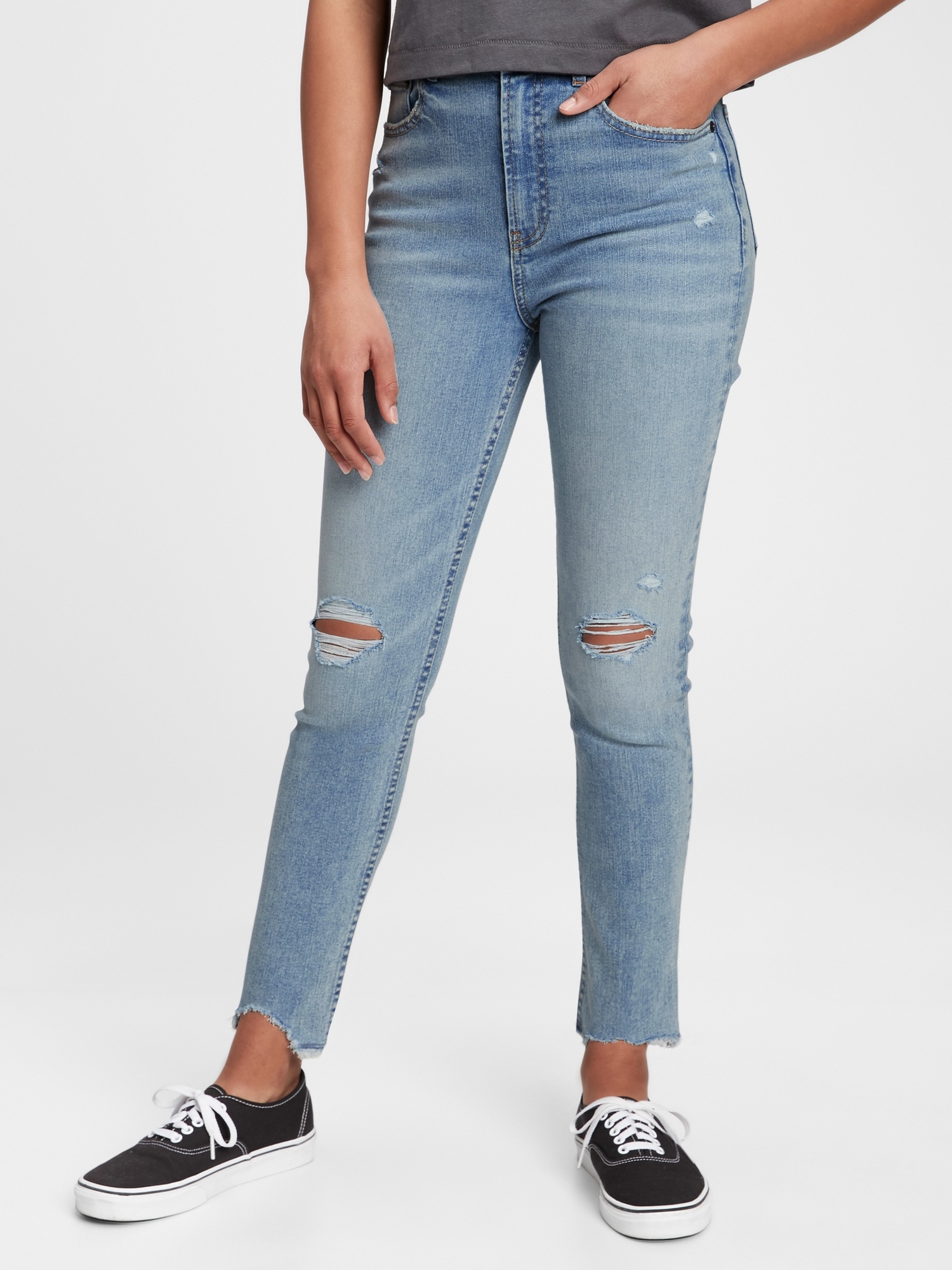 Teen Sky High Rise Skinny Ankle Jeans with Max Stretch