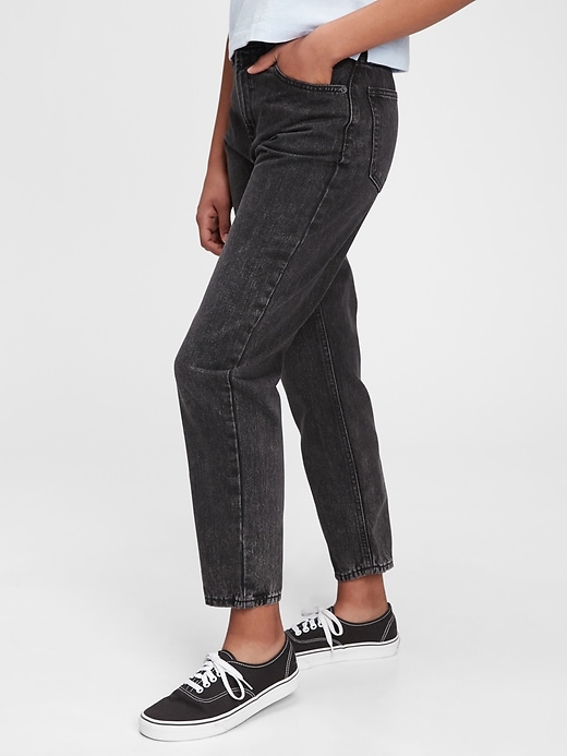 1 of 8 showing, with the color black wash of product Teen Sky High-Rise Mom Jeans