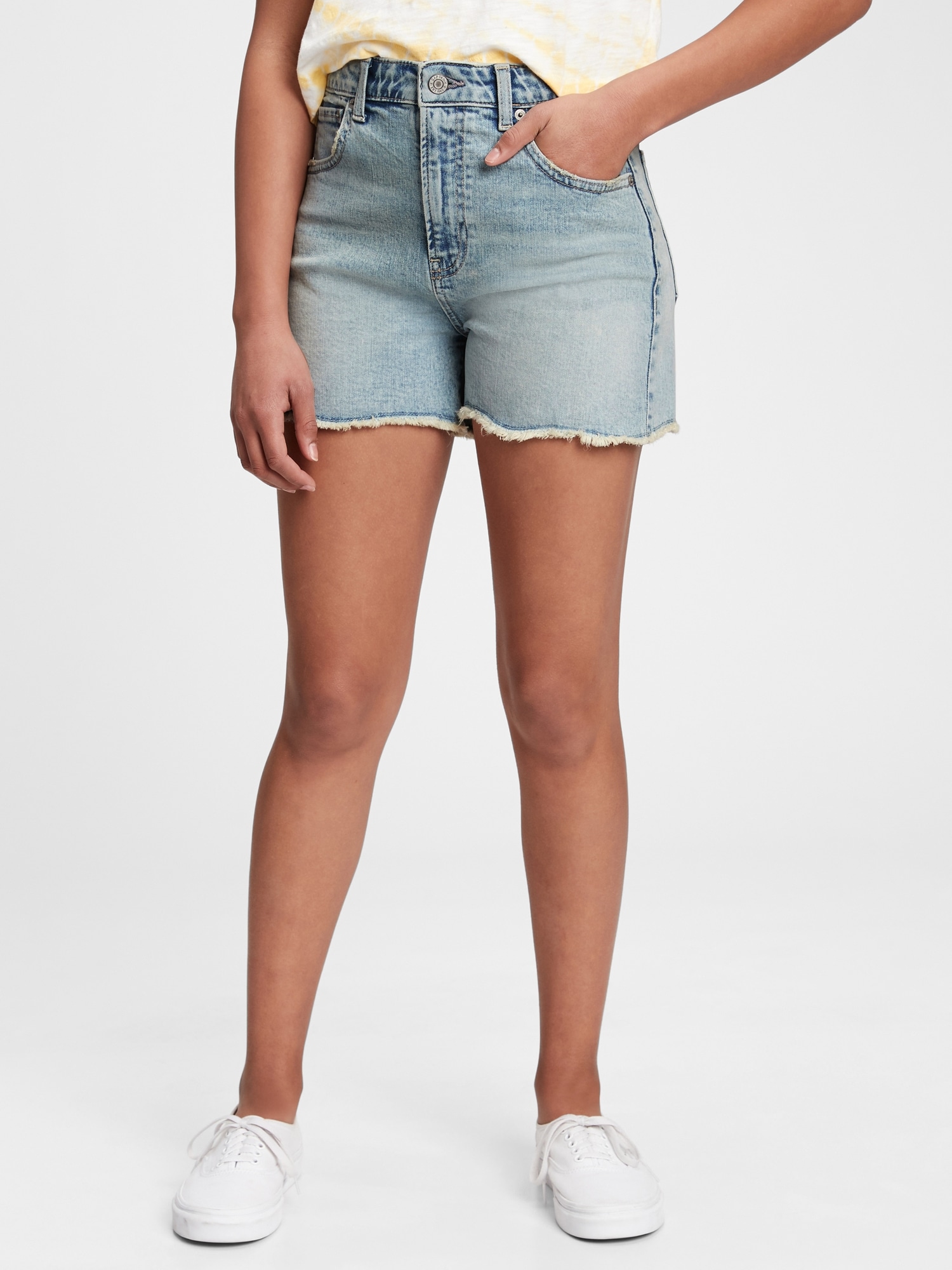 gap high waisted denim shorts