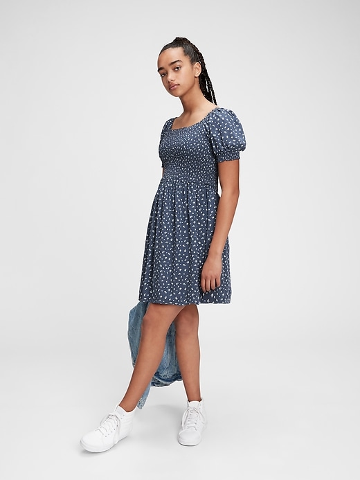 1 of 8 showing, with the color mini floral of product Teen Floral Smocked Dress
