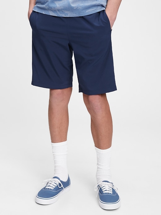 1 of 8 showing, with the color elysian blue of product Teen Recycled Quick-Dry Shorts