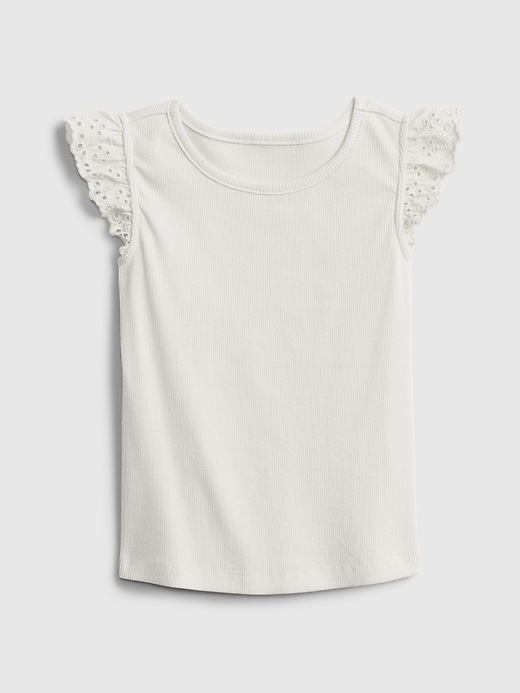 1 of 8 showing, with the color new off white of product Toddler Lace-Trim Tank Top