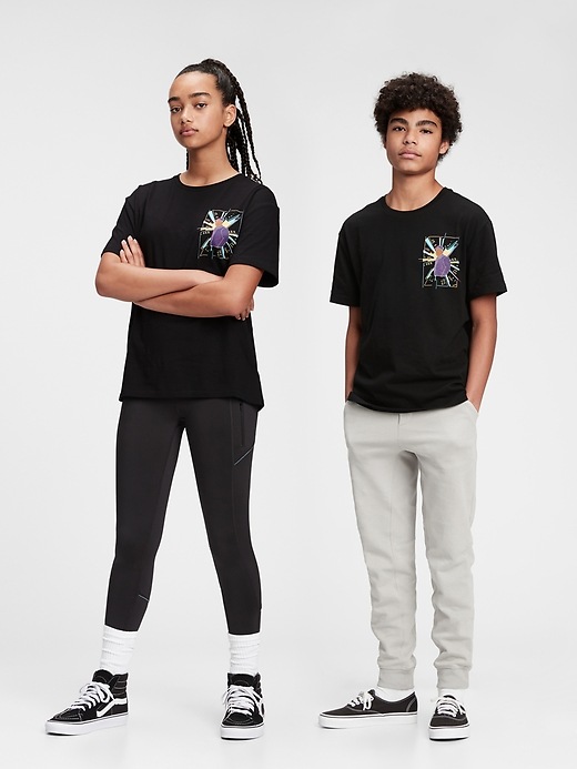 1 of 8 showing, with the color true black of product The Gap Collective Black History Month Teen 100% Organic Cotton T-Shirt