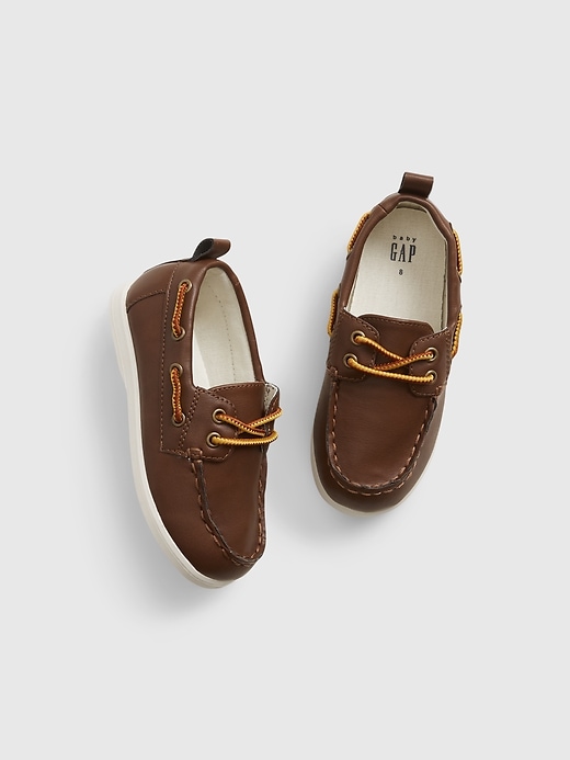 1 of 8 showing, with the color dark brown of product Toddler Boat Shoes