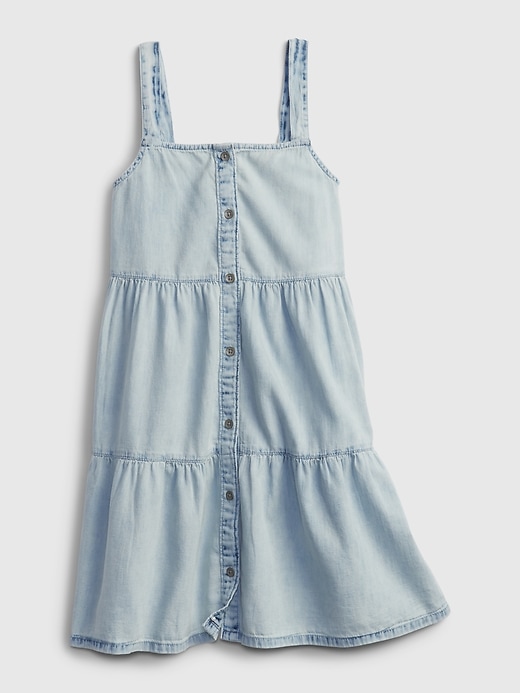 Image number 1 showing, Kids Denim Tiered Dress