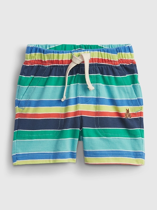 View large product image 1 of 1. Baby 100% Organic Cotton Mix and Match Stripe Pull-On Shorts