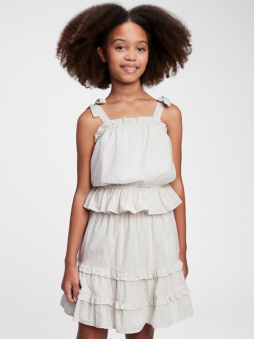 2 of 8 showing, with the color awing stripe blue of product Kids Ruffle Top
