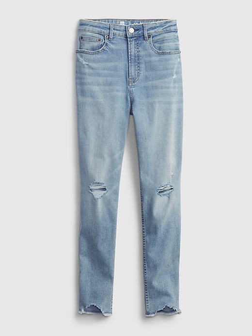 2 of 8 showing, with the color medium wash of product Teen Sky High Rise Skinny Ankle Jeans with Max Stretch